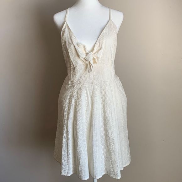 Cleobella Dress White Large New Bridal Shower Violet Mini Ivory V Neck Womens - Picture 4 of 8